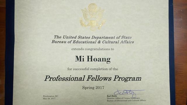 học bổng Tổng thống Mỹ - UEF 1